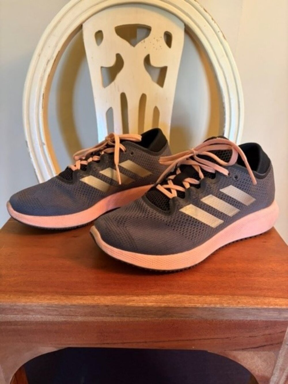 Adidas Women's Edge Flex Running Shoe Black/Grey/Glow Pink Sz 5.5